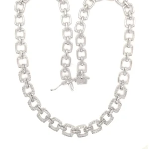 Square Link Diamond Necklace