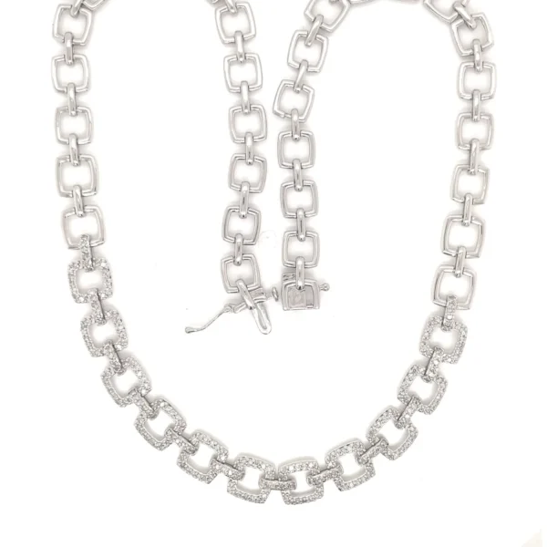 Square Link Diamond Necklace