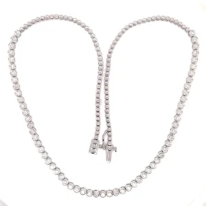 Diamond Bezel Tennis Necklace