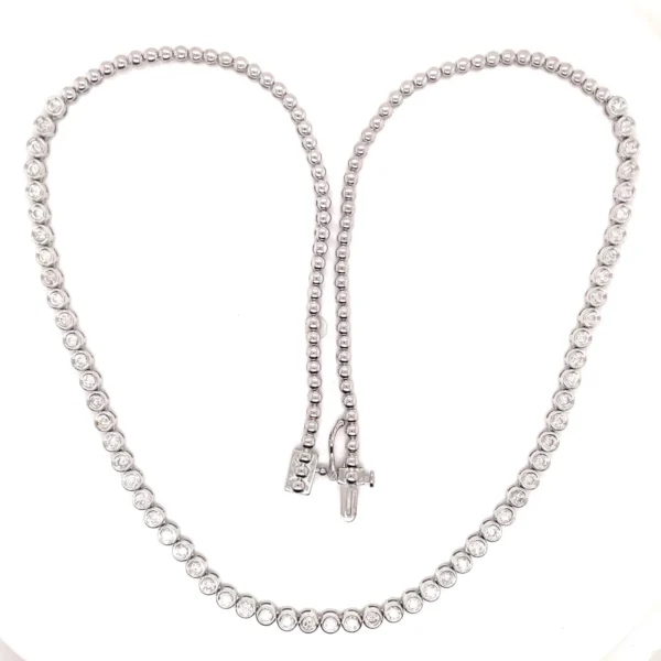 Diamond Bezel Tennis Necklace