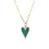 Heart Malachite Pendant Necklace