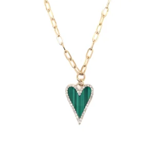 Heart Malachite Pendant Necklace