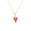 Enamel Heart Pendant Necklace