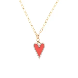 Enamel Heart Pendant Necklace