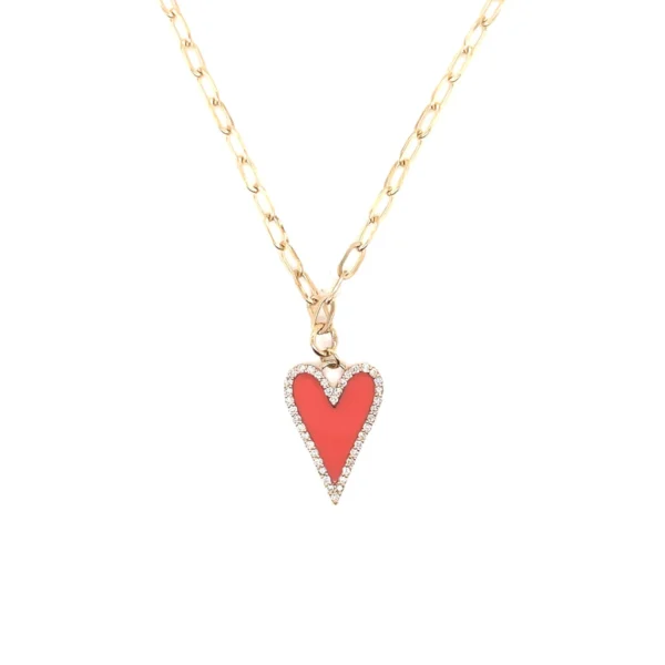 Enamel Heart Pendant Necklace