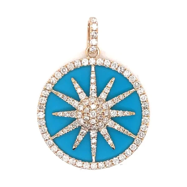 Turquoise Starburst Pendant Necklace