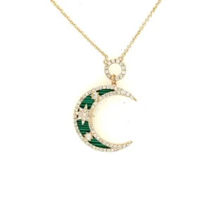Crescent Moon Diamond Necklace