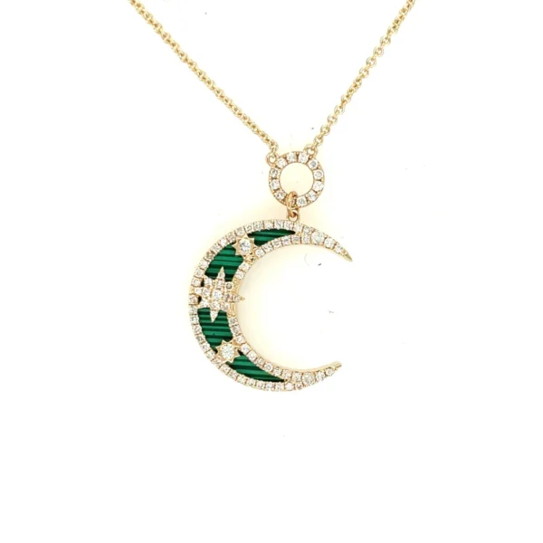 Crescent Moon Diamond Necklace