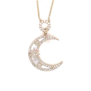 Diamond Crescent Moon Necklace
