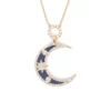 Enamel Crescent Moon Necklace