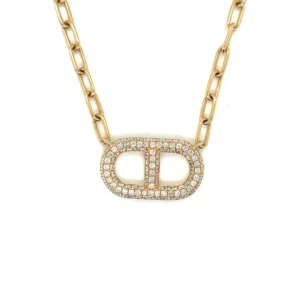 Diamond Anchor Link Necklace