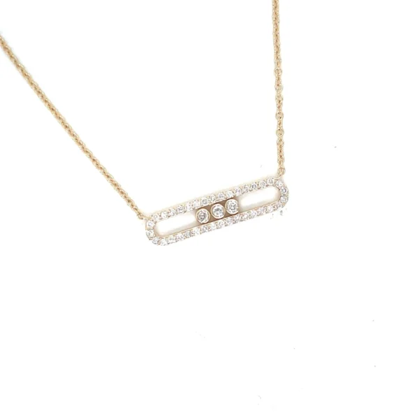 Oval Diamond Bar Necklace