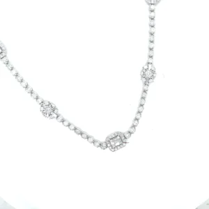 Diamond Cluster Station Necklace