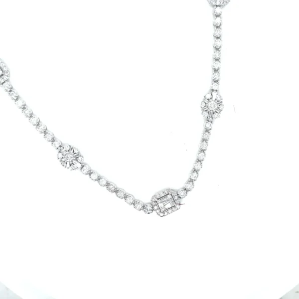 Diamond Cluster Station Necklace