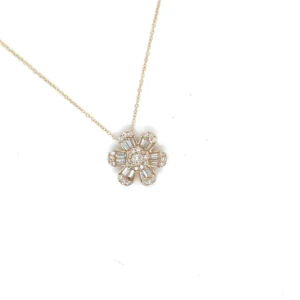 Floral Diamond Pendant Necklace