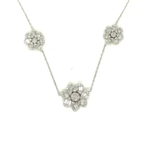 Floral Diamond Cluster Necklace