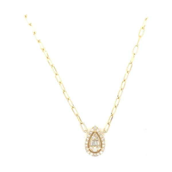 Pear Diamond Pendant Necklace