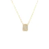 Baguette Diamond Halo Necklace