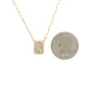 Baguette Diamond Halo Necklace