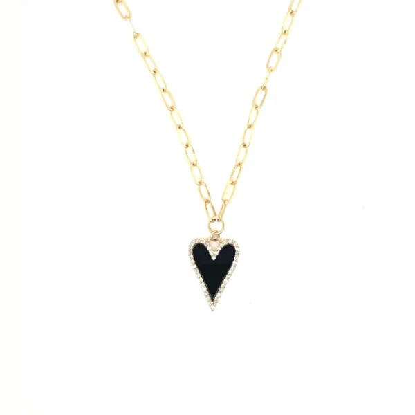 Enamel Heart Pendant Necklace