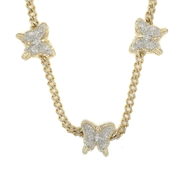 Butterfly Diamond Link Necklace