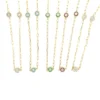 Enamel Diamond Station Necklace