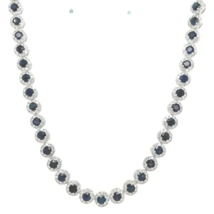 Sapphire Halo Statement Necklace