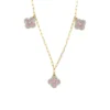 Pink Enamel Flower Necklace