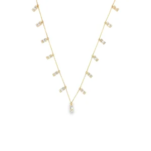 Baguette Diamond Station Necklace