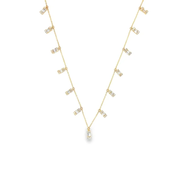 Baguette Diamond Station Necklace