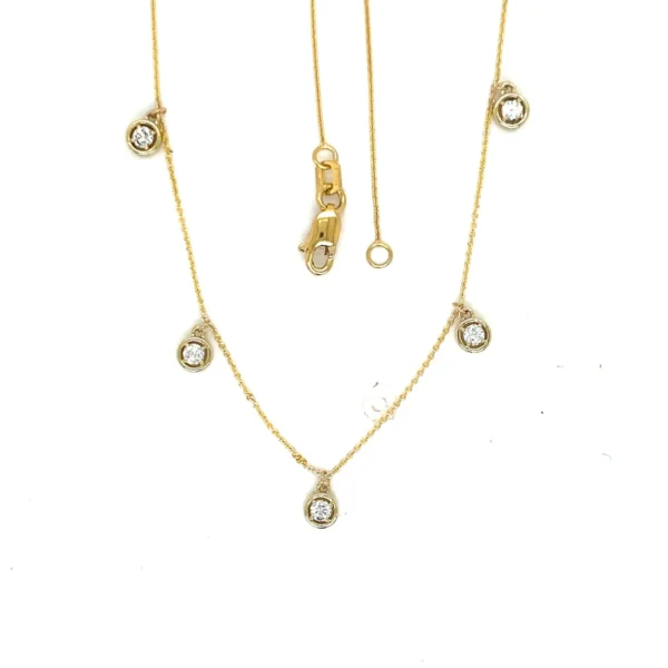 Bezel Diamond Station Necklace