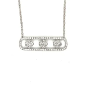 Diamond Clover Bar Necklace