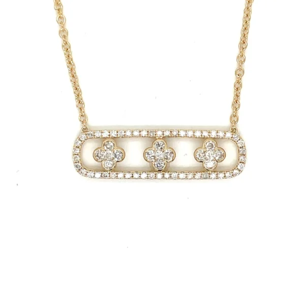 Clover Diamond Bar Necklace