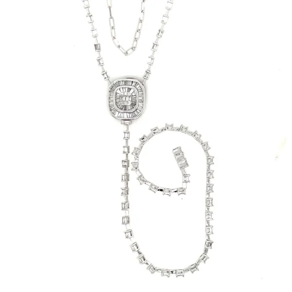 Baguette Diamond Y Necklace