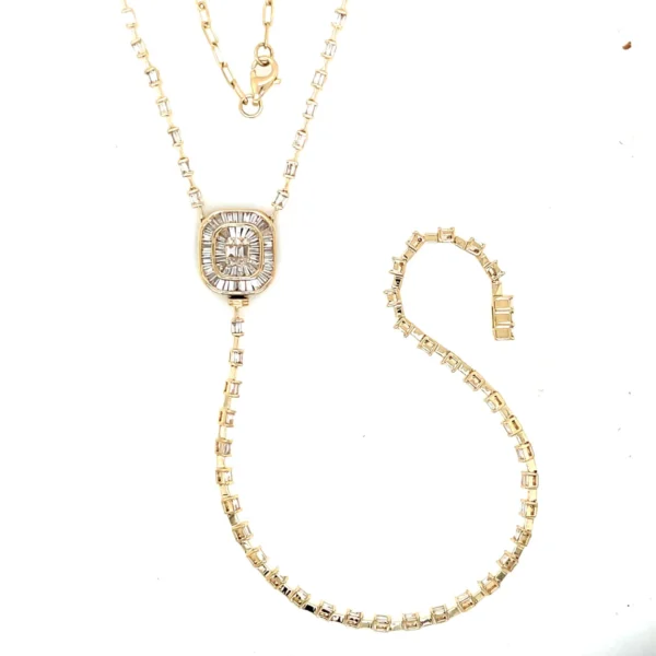 Baguette Diamond Y Necklace