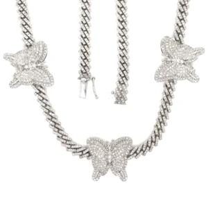 Butterfly Diamond Link Necklace