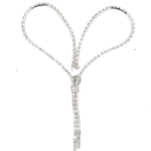 Diamond Lariat Statement Necklace