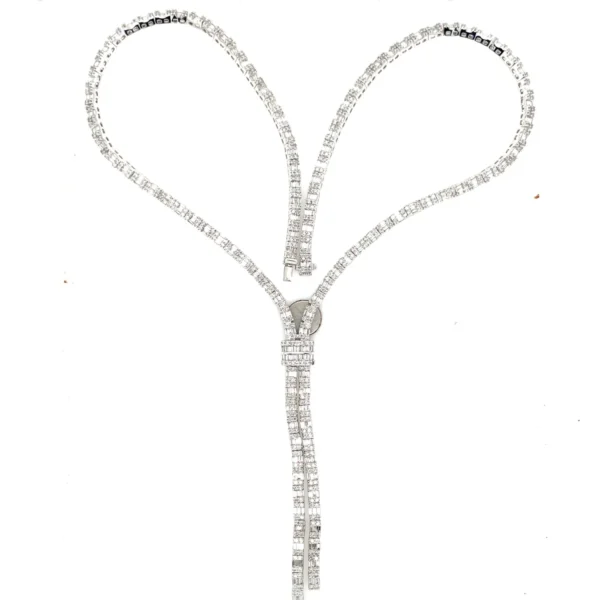 Diamond Lariat Statement Necklace