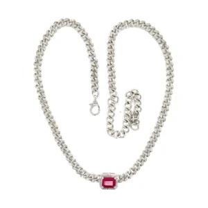 Ruby Diamond Link Necklace
