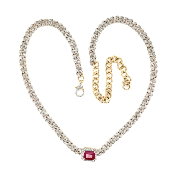 Ruby Diamond Link Necklace