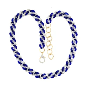 Blue Diamond Link Necklace