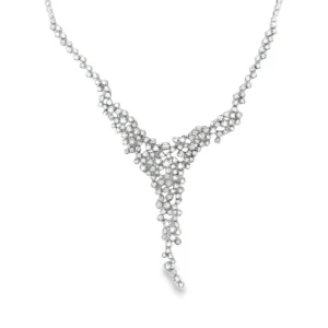 Diamond Cluster Statement Necklace