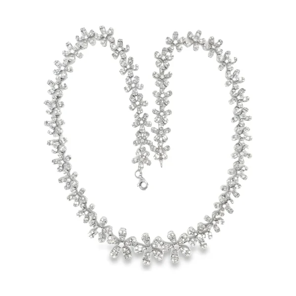 Floral Diamond Statement Necklace