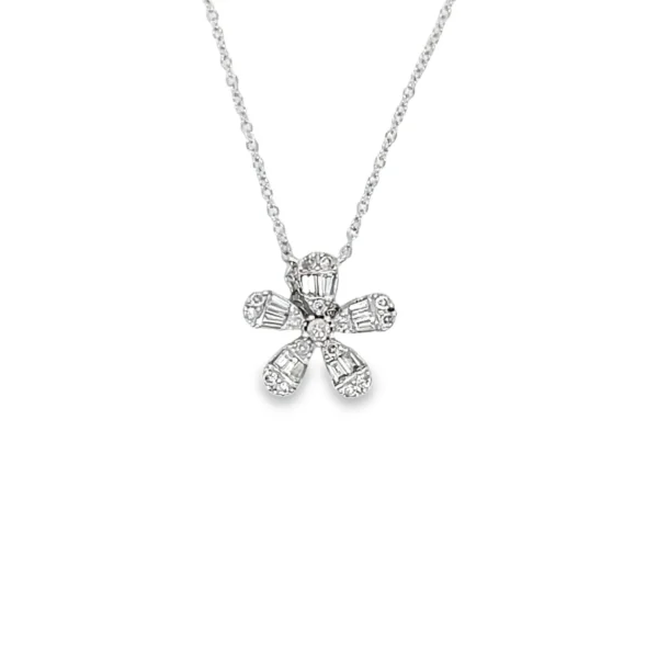 Diamond Flower Pendant Necklace