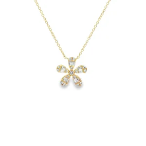 Floral Diamond Pendant Necklace