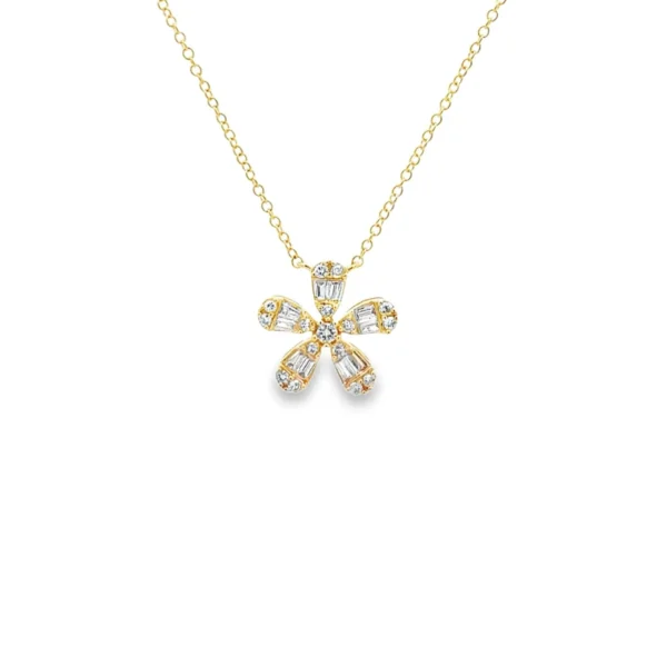 Floral Diamond Pendant Necklace