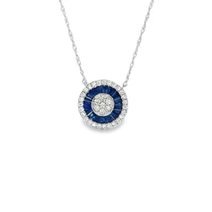 Round Gemstone Diamond Necklace