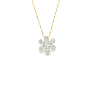 Floral Diamond Pendant Necklace