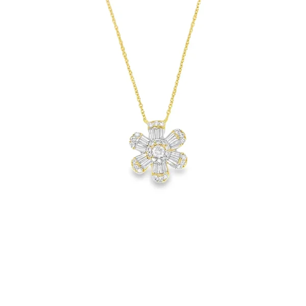 Floral Diamond Pendant Necklace