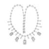 Diamond Cluster Fringe Necklace